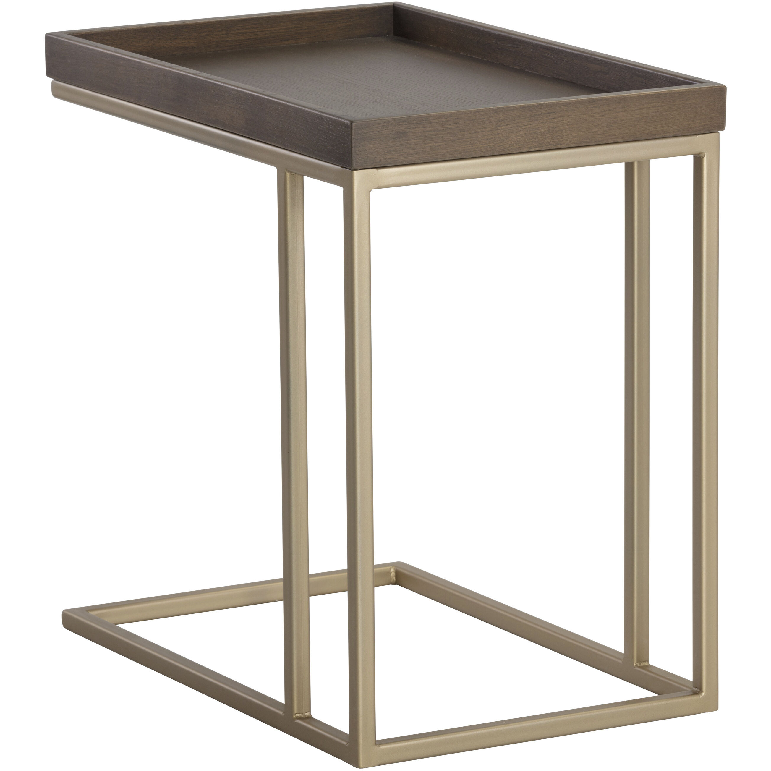 Arden 23.5 X 23.5 inch Gold / Raw Umber Side Table, C-Shaped